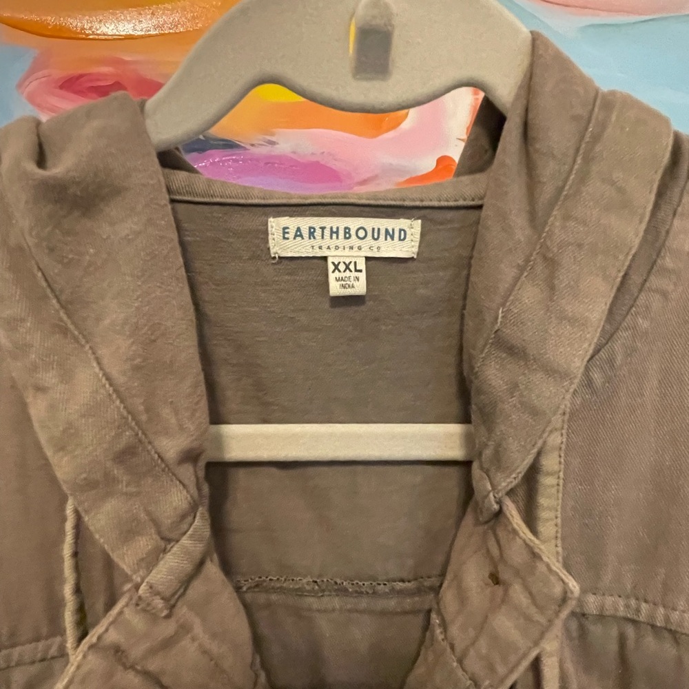 EARTHBOUND Gray Utility Jacket with Multicolor Sl… - image 2